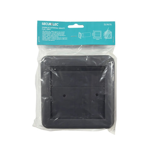 Securlec External Gravity Flap Grey 100mm 4"