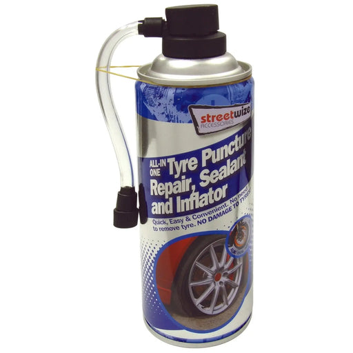 Streetwize Tyre Puncture Repair, Sealer & Inflator 450ml