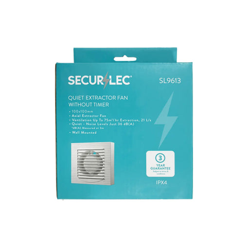 Securlec Quiet Extractor Fan Without Timer 4"