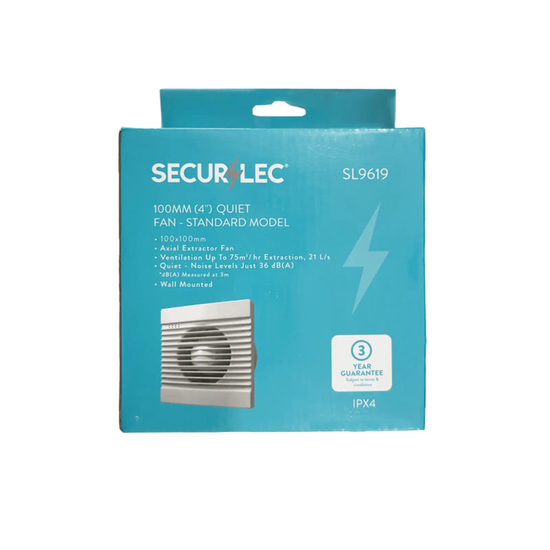 Securlec Quiet Fan Timer Model 100mm 4"