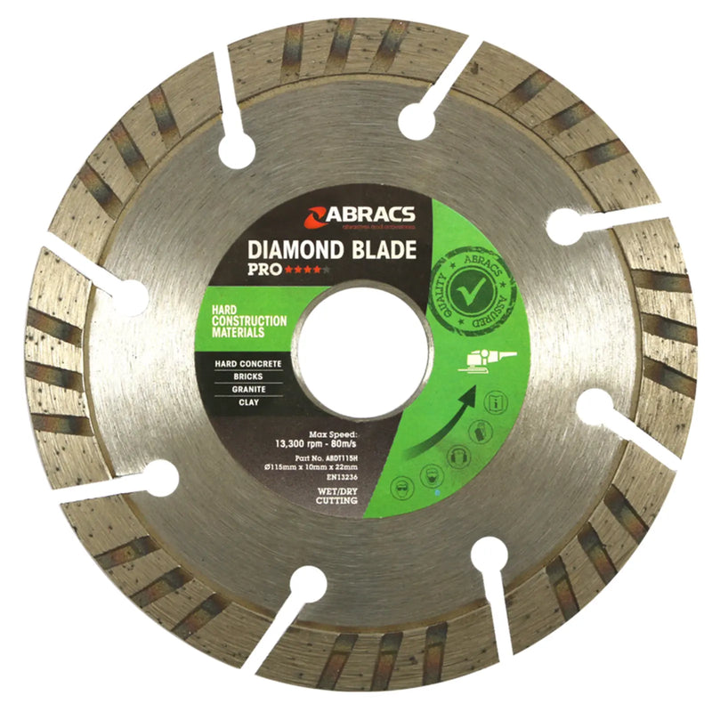 Abracs Gcm-Pro Diamond Blade 115x10x22 115mm x 10mm x 22.23mm PRO General Construction Materials Diamond Blade