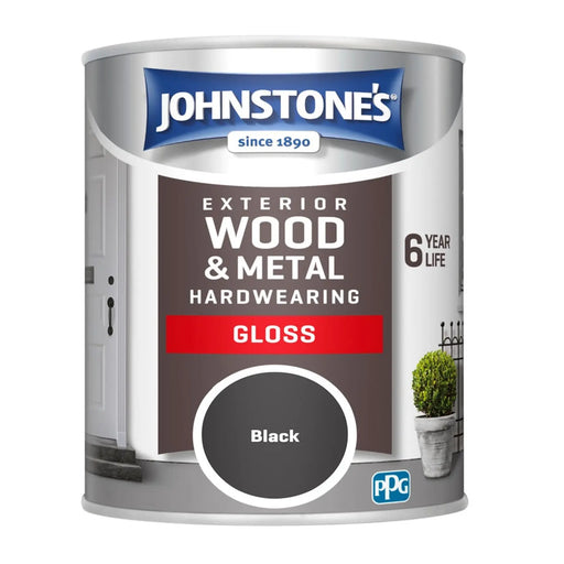 Johnstone's Exterior Hardwearing Gloss 750ml Black