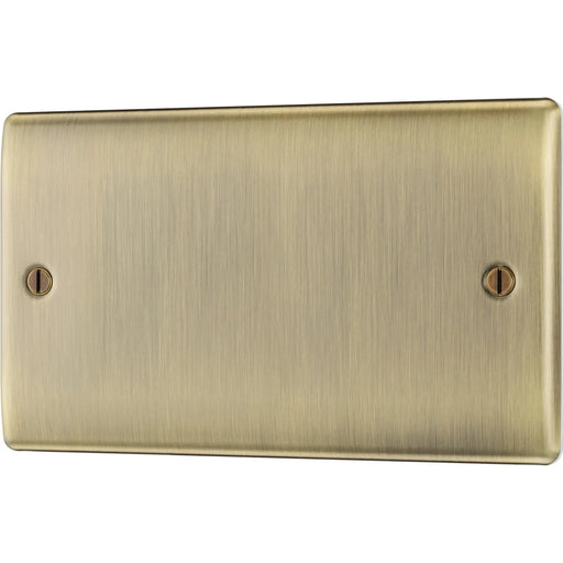 BG Antique Brass Double Blank Plate