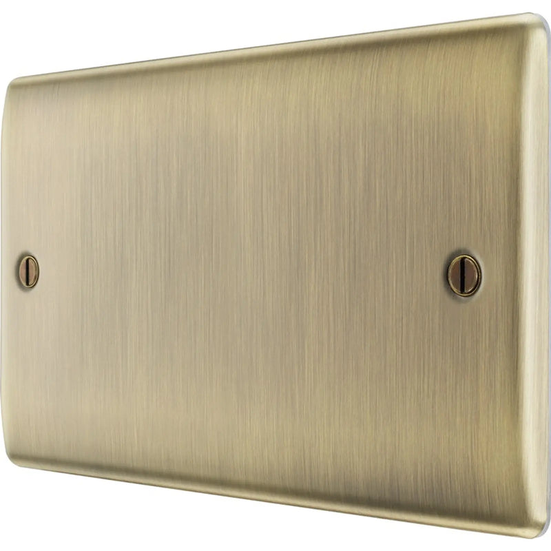 BG Antique Brass Double Blank Plate