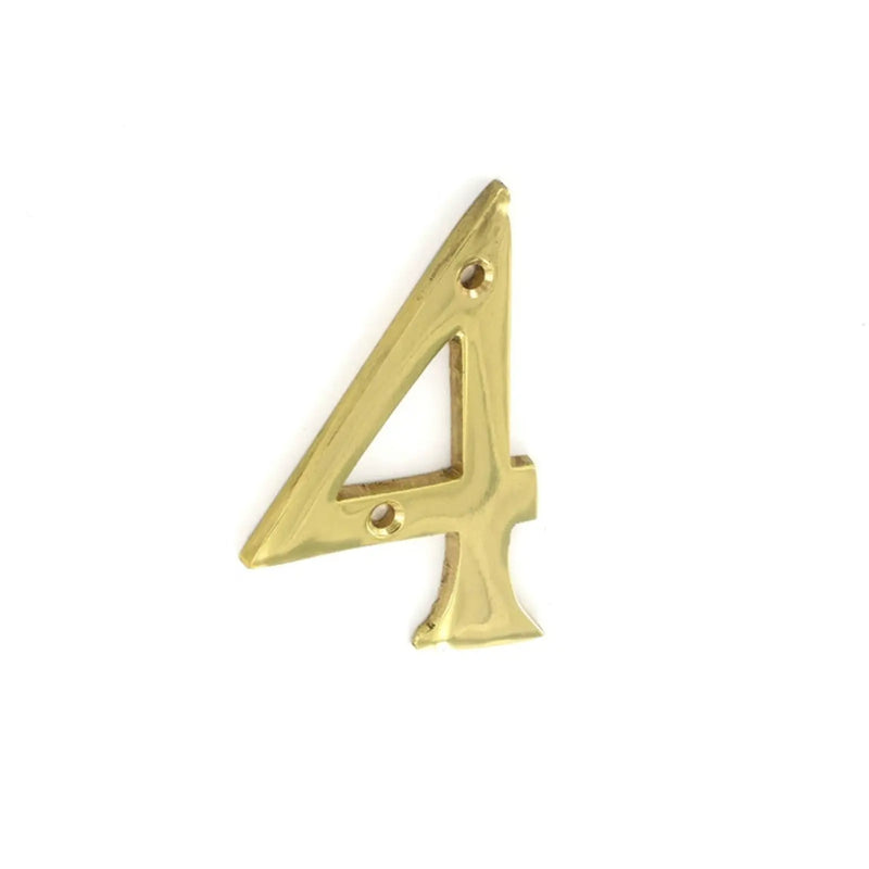 Securit Brass Numeral No.4 75mm