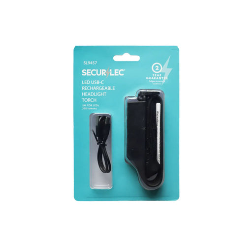 Securlec Rechargeable Headlight Torch 400mah 3w Cob LEDs