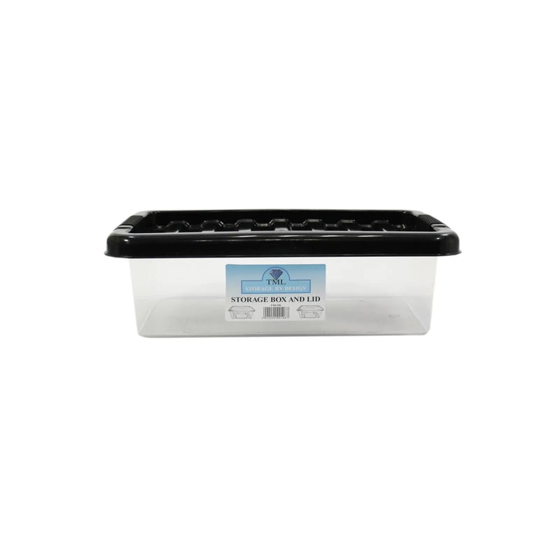 TML Shoe Box & Black Lid 6L Clear