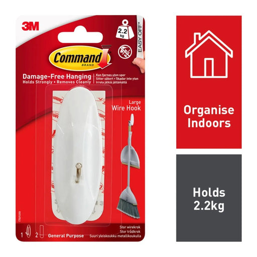 Stax Command™ Large Wire Hook 1 Hook, 2 Large Strips