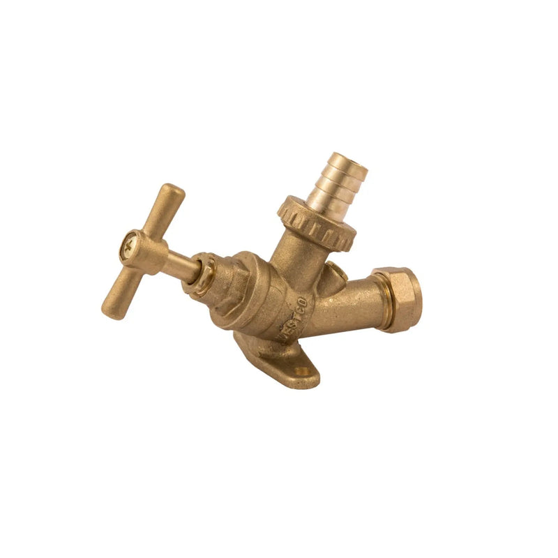 Securplumb Bibtap With Check Valve & Wall Plate 1/2"