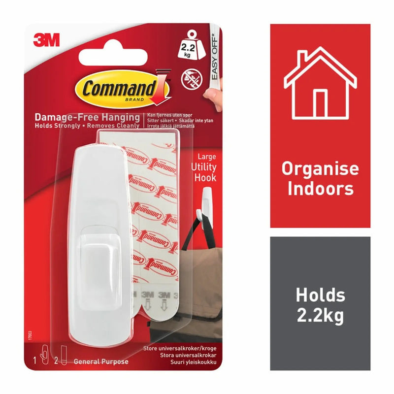 Stax Command™ Utility Hook 1 Hook, 2 Large Strips