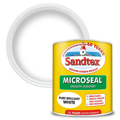 Sandtex Smooth Masonry Paint 1L Pure Brilliant White