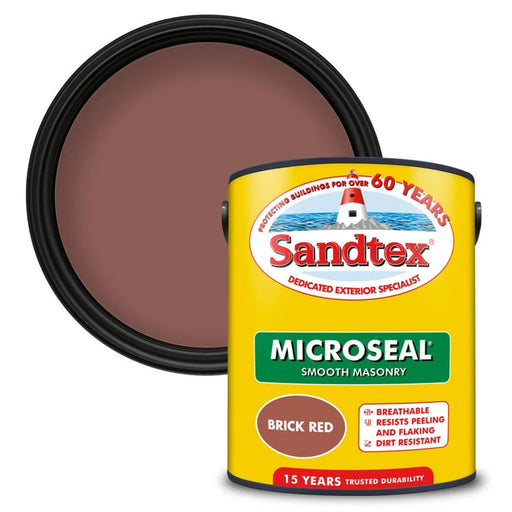 Sandtex Smooth Masonry Paint 5L Brick Red