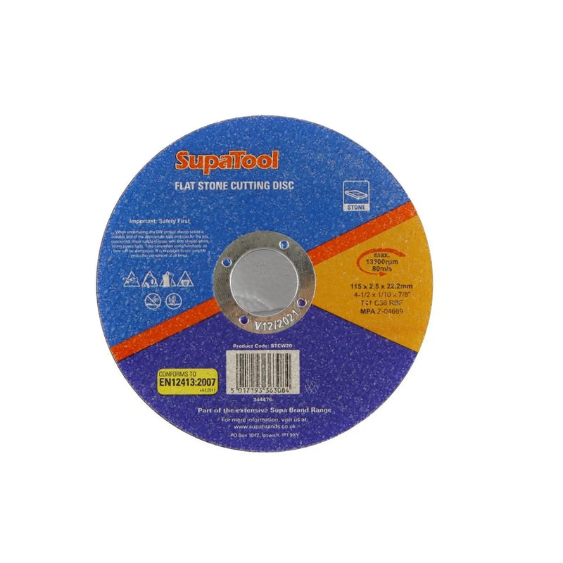 SupaTool Flat Stone Cutting Disc 115mm115mmx2.5mm