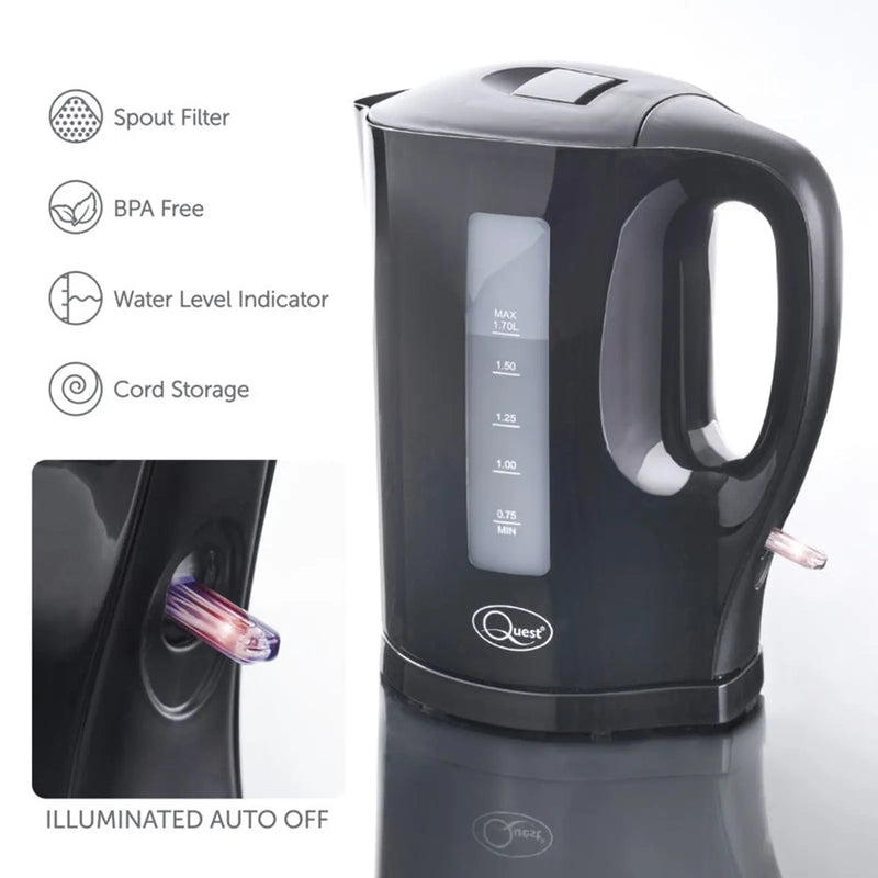 Quest 1.7L Jug Kettle Black