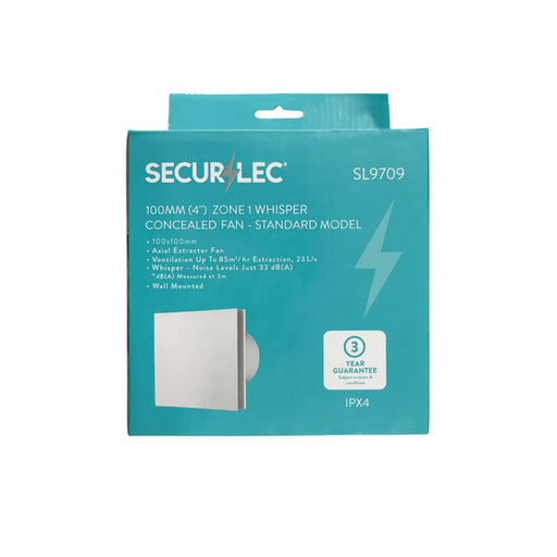 Securlec Zone 1 Whisper Concealed Fan Standard 100mm 4"