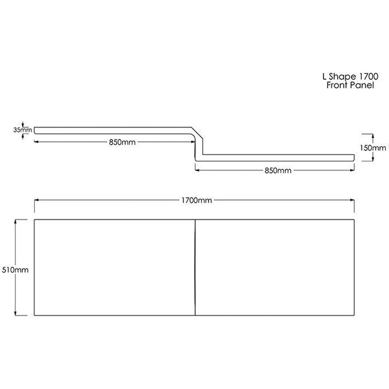 Trojan Solarna L Shape Bath Panel 1700mm