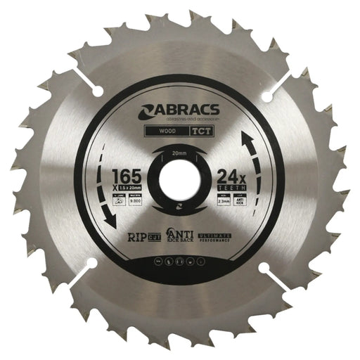 Abracs Circular Saw Blade 165mm x 20mm x 24t 240v