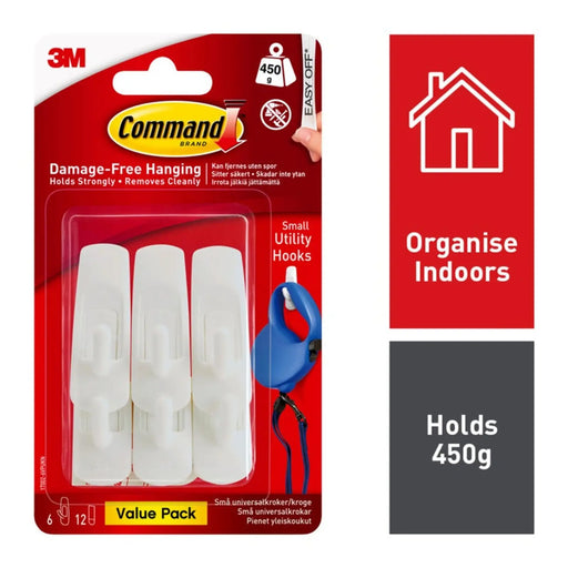 Stax Command™ Small Utility Hook Value 6 Hooks, 12 Small Strips