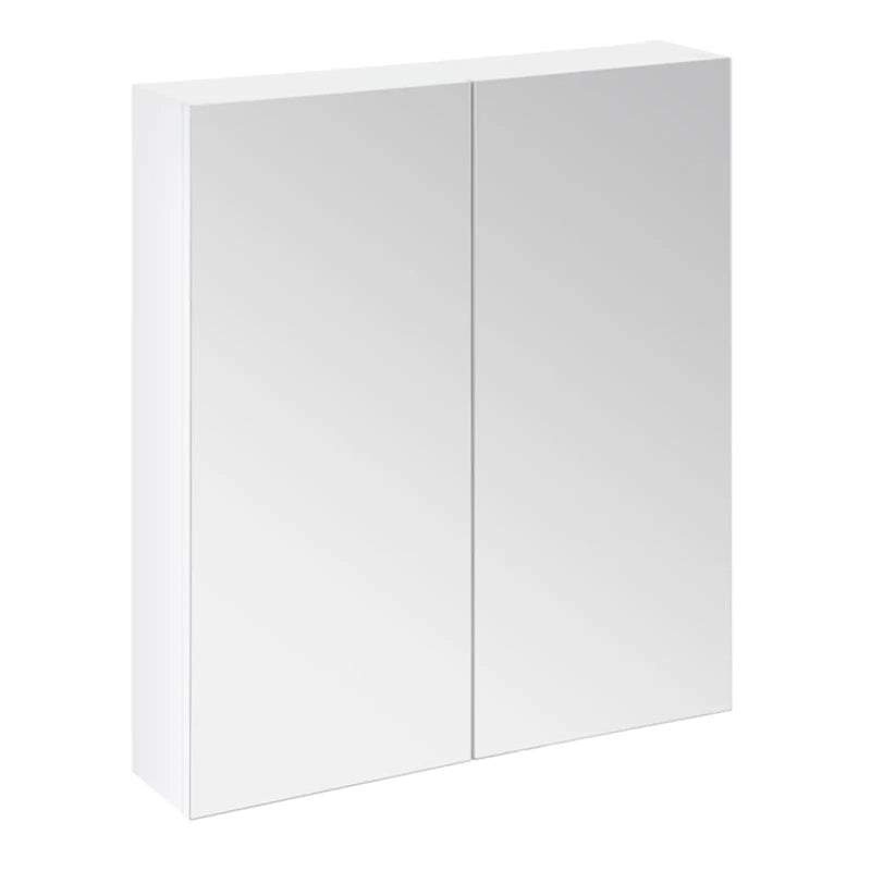 SP Avalon Gloss White Wall Hung 2 Door Mirror Cabinet 600mm
