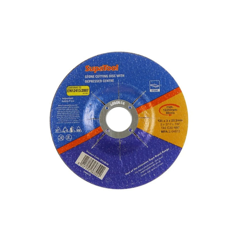 SupaTool Stone Cutting Disc With Depressed Centre 125mmx3.2mm