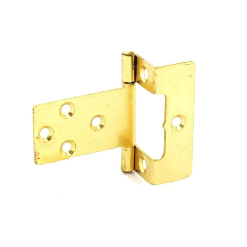 Securit Flush Hinges 5/8" Cranked Brass Plated (Pair) 50mm
