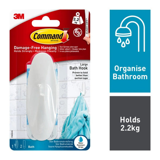 Stax Command™ Bath Large Designer Hook 1 Hook, 2 Large Strips