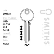 Smiths Locks Universal 6 Pin Cylinder Key Blank Pack 10