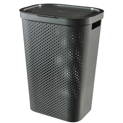 Curver Recycled Infinity Dots Laundry Hamper 60L Dark Grey