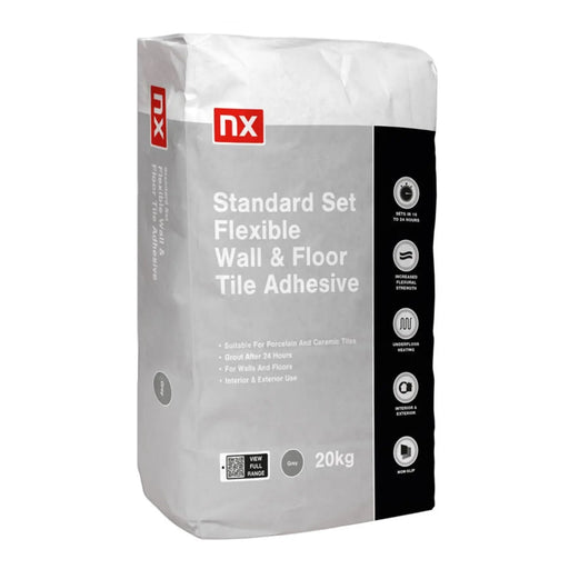 NX Standard Set Grey Flexible Tile Adhesive 20kg