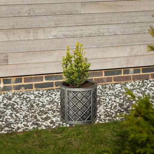 Strata Lazio Pewter Large Round Planter 43cm