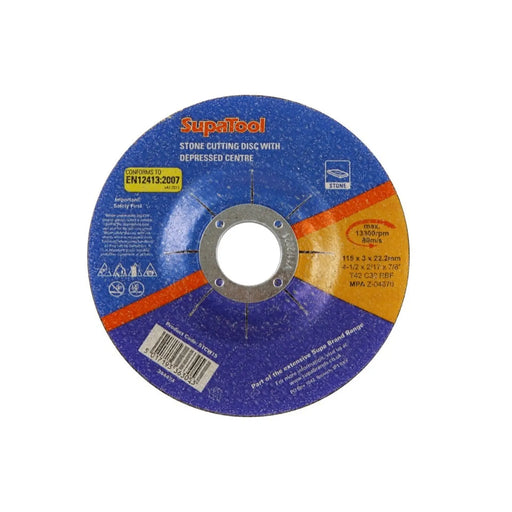 SupaTool Stone Cutting Disc With Depressed Centre 115mmx3mm