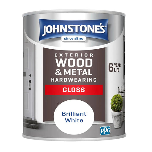 Johnstone's Exterior Hardwearing Gloss - Brilliant White 750ml