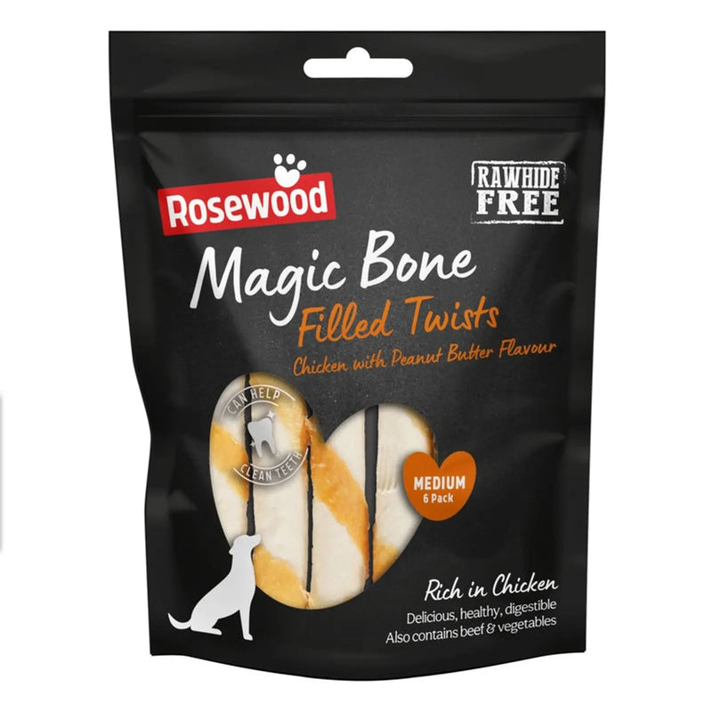 ROSEWOOD Magic Bone Twists Chicken Pack 6 195g