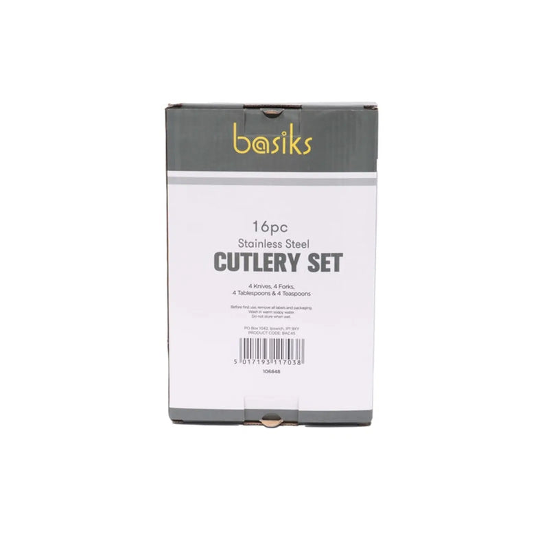 Basiks Stainless Steel Cutlery Set 16 Piece