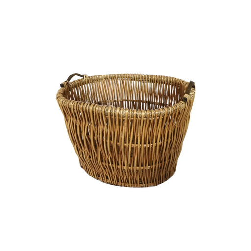 Stax Hearth & Home Wooden Handle Oval Log Basket