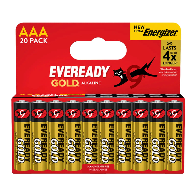 Eveready Gold AAA Batteries Card of 20