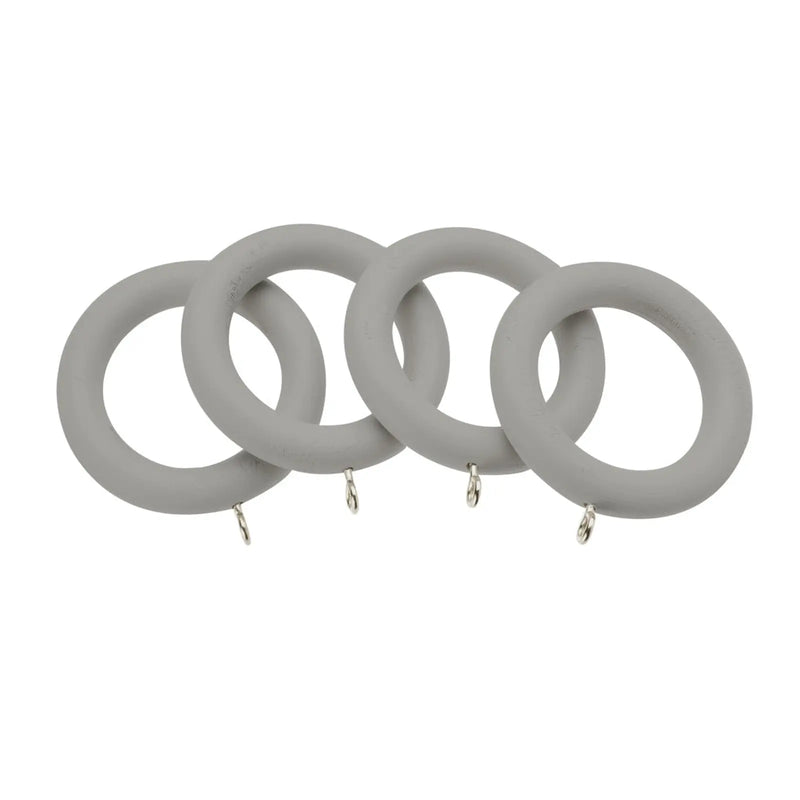 Woodside Wood Pole Rings Matt Grey Pack 4 28mm