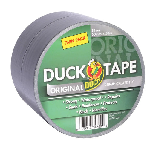 Duck Tape Original Twin Pack 50mm x 50m Silver