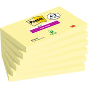 Stax Post-it® Super Sticky Yellow Notes 76 mm x 127 mm 90 Sheets 4 Pads Plus 2 Free