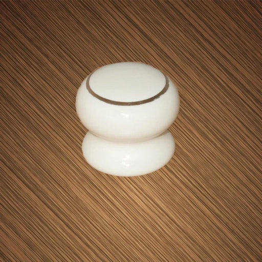 Securit White/Goldline Ceramic Knobs (2) 35mm
