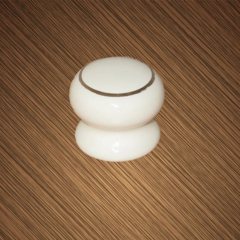Securit White/Goldline Ceramic Knobs (2) 35mm