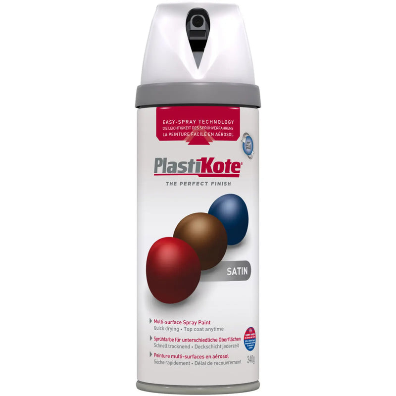 PlastiKote Twist & Spray Paint 400ml White Satin