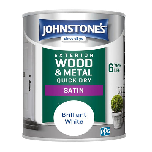 Johnstone's Exterior Quick Dry Satin 750ml Brilliant White