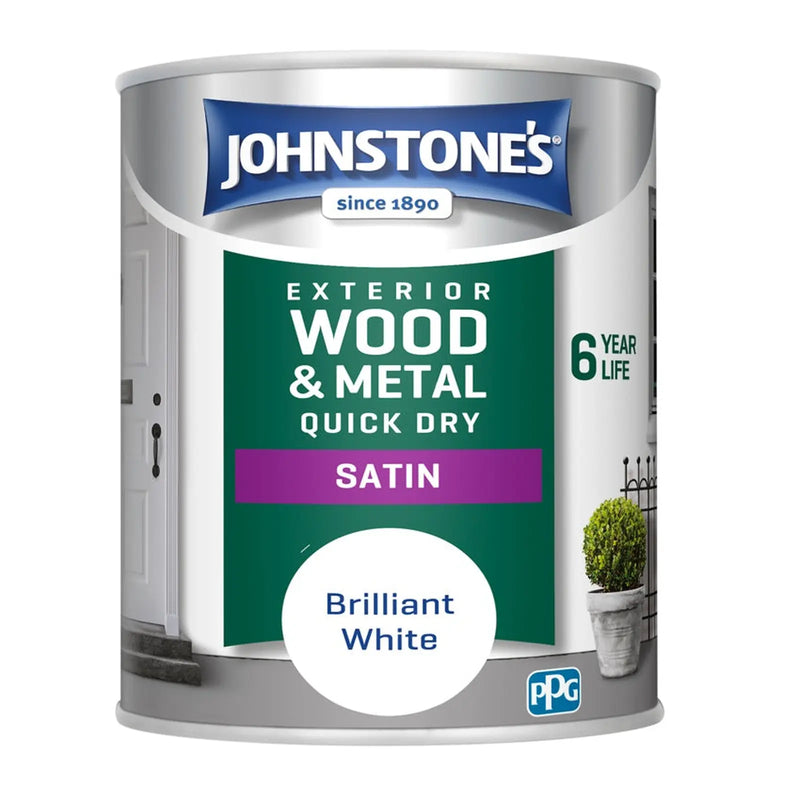 Johnstone's Exterior Quick Dry Satin 750ml Brilliant White