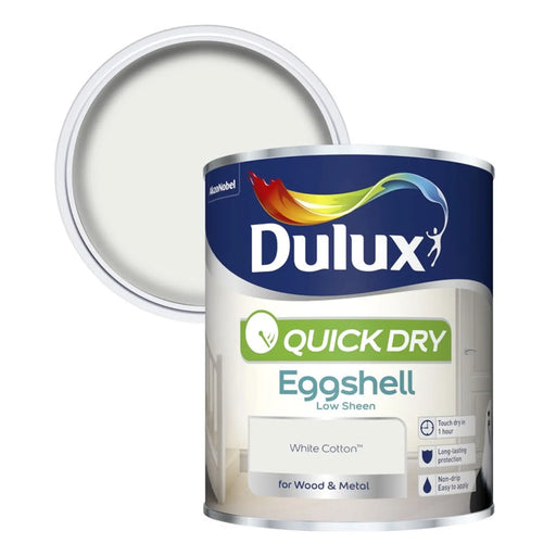 Dulux Quick Dry Eggshell 750ml White Cotton