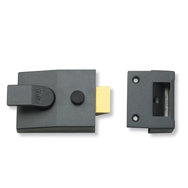 Yale Deadlocking Standard Nightlatch Security Lock Dark Metal Grey Case - 60mm