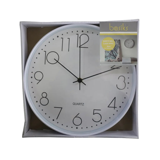 Basiks 30cm Quartz Wall Clock White