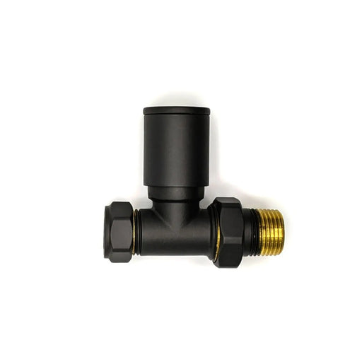 Kartell Black Radiator Straight Valve Pair 15mm