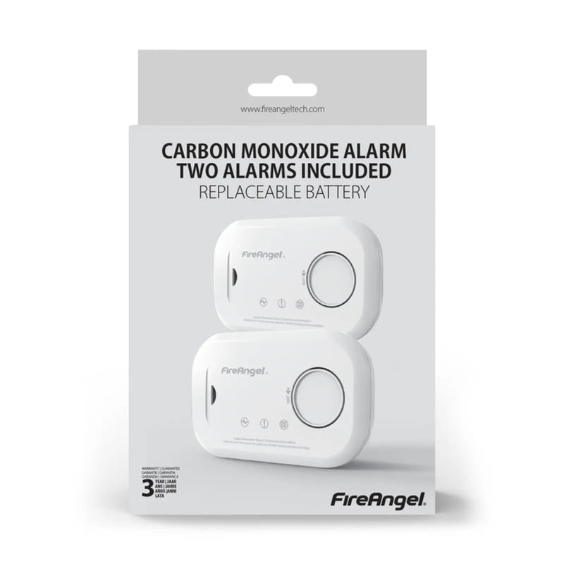 Fire Angel Carbon Monoxide Alarm Twin Pack Replaceable Battery