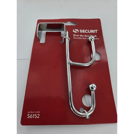 Securit Chrome Plated Overdoor 2 Ball Hook Rail 155mm